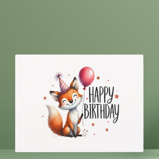 Gefeliciteerd - Cute Red Fox Briefkaart