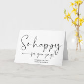 Gefeliciteerd Cute Wedding Verloving zo blij Kaart (Gele Bloem)