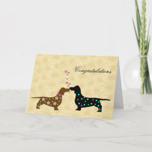 Gefeliciteerd Dachshund Wedding Kaart