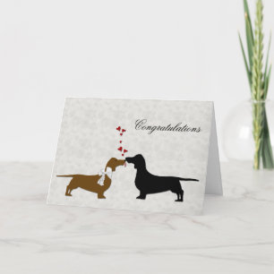 Gefeliciteerd Dachshund Wedding Kaart