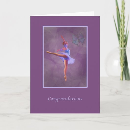 Gefeliciteerd, dansoverweging, ballerina kaart (Voorkant)