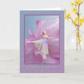 Gefeliciteerd, dansoverweging, ballerina kaart (Gele Bloem)