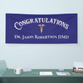 Gefeliciteerd Dentist Dental Modern Blue Banner (Beurs)