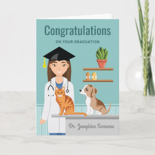 Gefeliciteerd Dierenarts Vet DVM Afstuderen Kaart