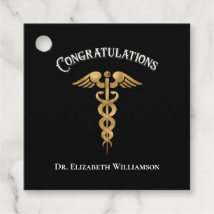 Gefeliciteerd Doctor Physician Caduceus Bedankjes Labels