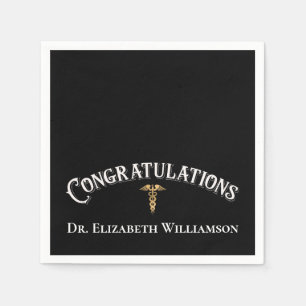 Gefeliciteerd Doctor Physician Caduceus Gold Servet