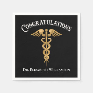 Gefeliciteerd Doctor Physician Caduceus Servet