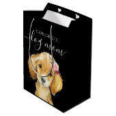 Gefeliciteerd Dog Mam Gift Bag Medium Cadeauzakje (Achterkant Gekanteld)