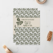 Gefeliciteerd Douche of bruiloft Olijfgroen Notitiekaartje (Voorkant / Achterkant in situ)