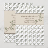 Gefeliciteerd Douche of bruiloft Olijfgroen Notitiekaartje (Voorkant / Achterkant)