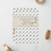 Gefeliciteerd Douche of bruiloft Olijfgroen Notitiekaartje (Voorkant / Achterkant in situ)