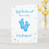 Gefeliciteerd een jongen customizable names kaart (Gele Bloem)