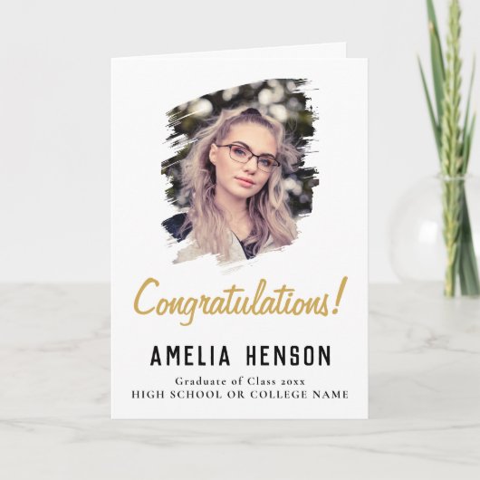 Gefeliciteerd Eenvoudig Afstuderen Foto Afstuderen Kaart (Voorkant)
