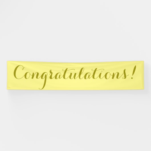 Gefeliciteerd eenvoudig geel spandoek teken (Horizontaal)
