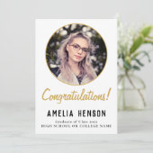 Gefeliciteerd Eenvoudige Afstudeerfoto Afstuderen  Kaart (Staand voorkant)
