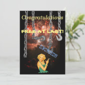 Gefeliciteerd (eindelijk gratis) met de scheidings kaart (Staand voorkant)