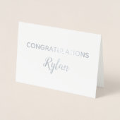 Gefeliciteerd Elegant Brush Print Script Name Folie Kaarten (Voorkant)