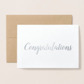 Gefeliciteerd Elegant penseelscript Folie Kaarten (Voorkant met envelop)
