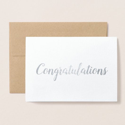 Gefeliciteerd Elegant penseelscript Folie Kaarten (Voorkant met envelop)