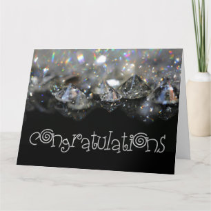Gefeliciteerd Elegant Zwart Wit Glanzende Diamante Kaart