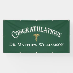 Gefeliciteerd Elegante Dokter Medische Afstuderen Spandoek