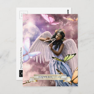 Gefeliciteerd. Engel met vlinders Briefkaart