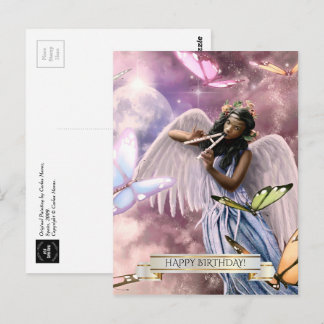 Gefeliciteerd. Engel met vlinders Briefkaart