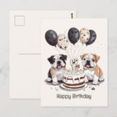 Gefeliciteerd Engelse Bulldogs Briefkaart (Voorkant / Achterkant)