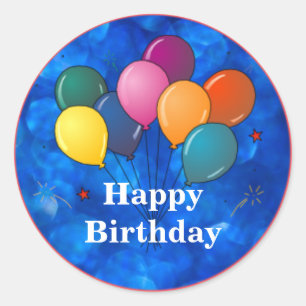 "Gefeliciteerd," Feestballonnen Ronde Sticker