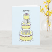 Gefeliciteerd Finse bruiloft Kaart (Gele Bloem)