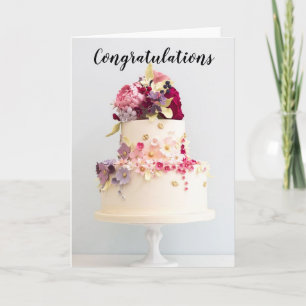 Gefeliciteerd - Floral Wedding Cake in het voorjaa Kaart