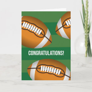 Gefeliciteerd Football met Green Field Balls Kaart