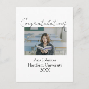 Gefeliciteerd foto afgestudeerde naam universiteit briefkaart