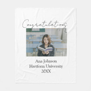 Gefeliciteerd foto afgestudeerde naam universiteit fleece deken