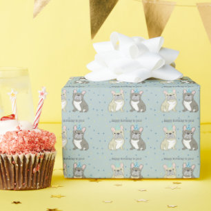 Gefeliciteerd Franse, bulldog Cadeaupapier
