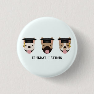 Gefeliciteerd, French Bulldogs Ronde Button 3,2 Cm