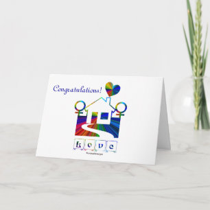 Gefeliciteerd!-Gay Marriage Rainbow House/Quote Kaart