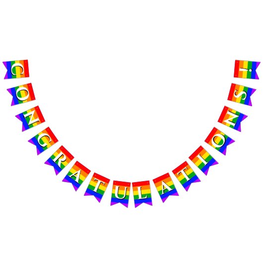 Gefeliciteerd Gay Pride Rainbow Bunting Banner (Alle)