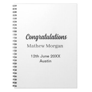 Gefeliciteerd gefeliciteerd afstuderen naam jaar k notitieboek