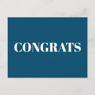 Gefeliciteerd, Gefeliciteerd, turquoise blauw wit Briefkaart