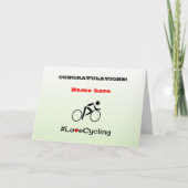 Gefeliciteerd gepersonaliseerd fietsen kaart (Voorkant)