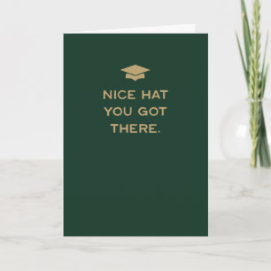 Gefeliciteerd geslaagd leuke hoed grappige groene kaart