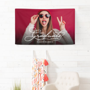 Gefeliciteerd Geslaagd Moderne Foto Spandoek