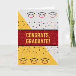 Gefeliciteerd Glitter Afstuderen Kaart