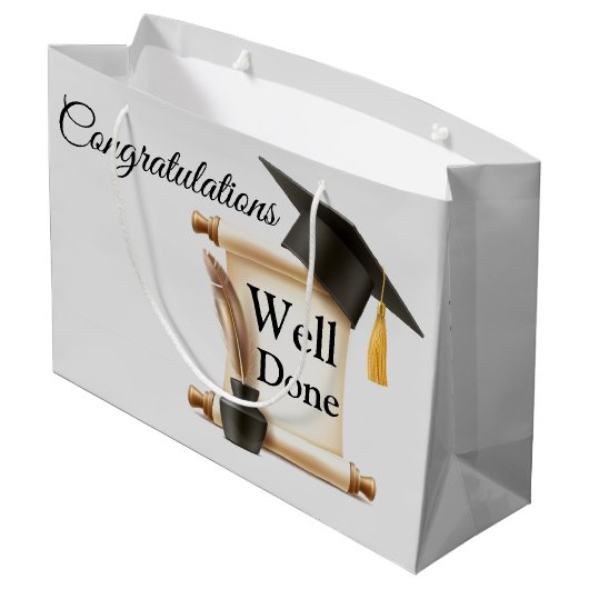 Gefeliciteerd Goed gedaan Afstudeerder Groot Cadeauzakje (Achterkant Gekanteld)