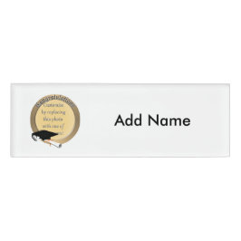 'Gefeliciteerd' Gold Afstuderen Photo Lijst Naambadge