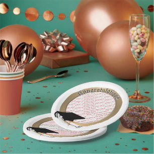 'Gefeliciteerd' Gold Afstuderen Photo Lijst Papieren Bordje