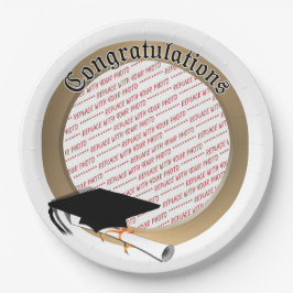 'Gefeliciteerd' Gold Afstuderen Photo Lijst Papieren Bordje