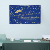 Gefeliciteerd, Gold en Blue Afstuderen Banner (Beurs)