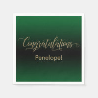 Gefeliciteerd Gold Glitter Green & Black Ombre